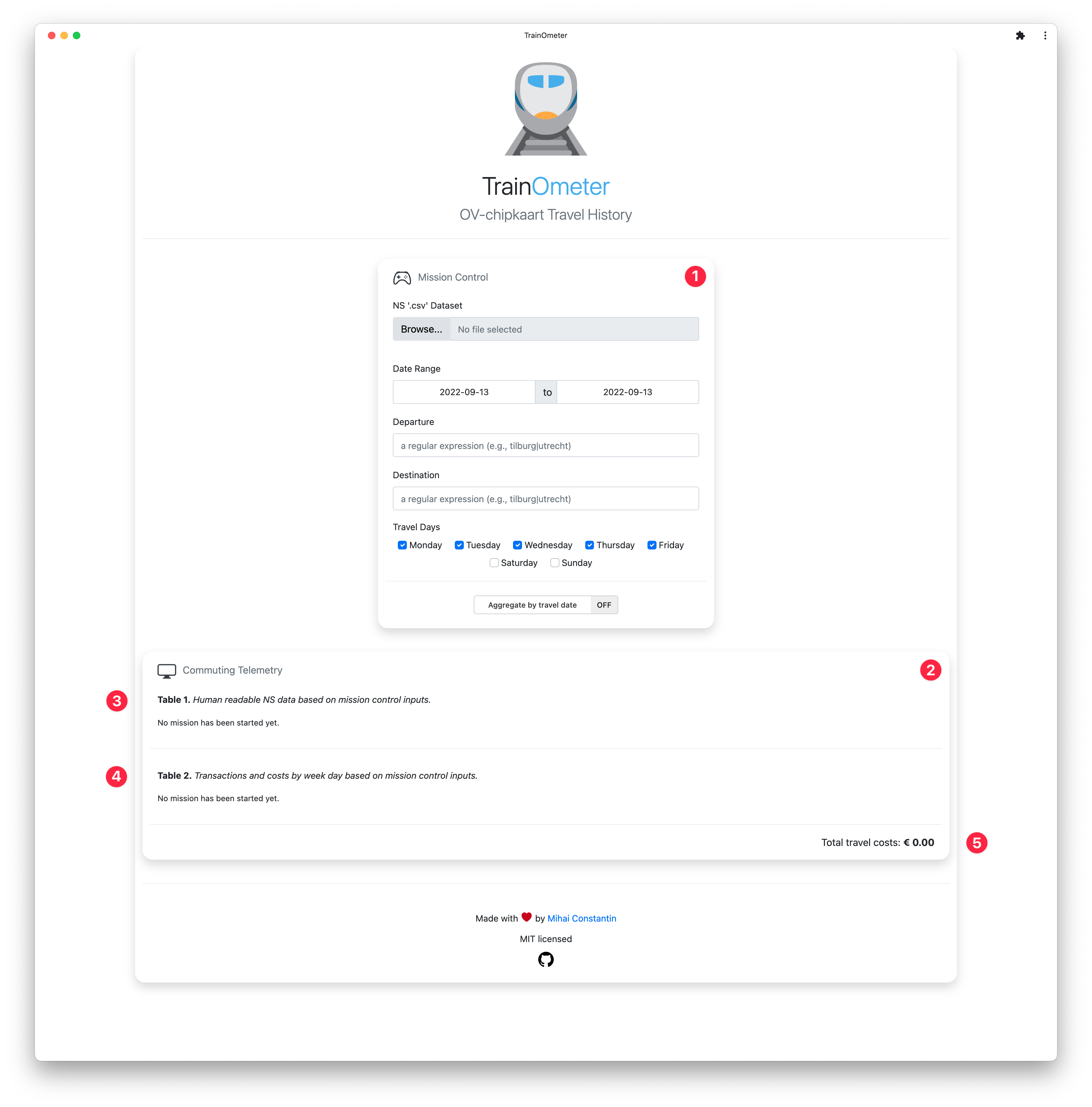 TrainOmeter application structure